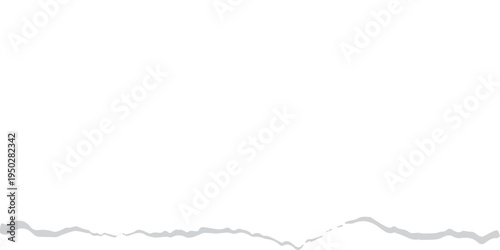 Torn white paper edge texture with rough, irregular distressed edges, vintage texture, background texture, grunge edge