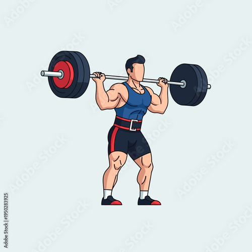Muscular Man Lifting Heavy Barbell Weight in Gym