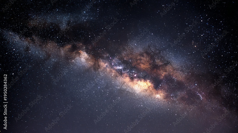 Fototapeta premium Dark sky shows starry Milky Way.