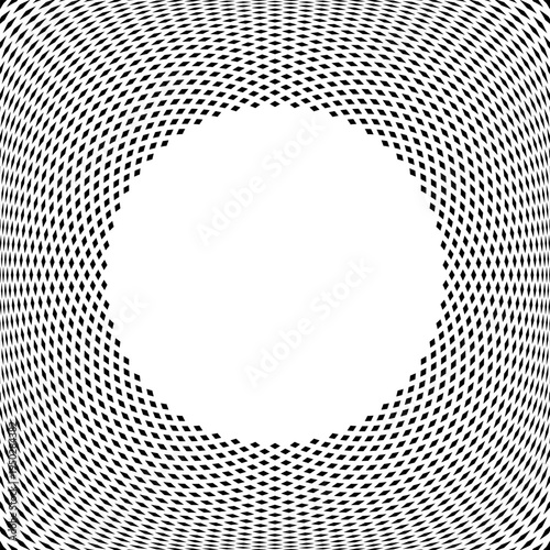 Radial Convex Dots Pattern for Round Frame. Abstract Textured Background with Circle Copy Space in Center. 