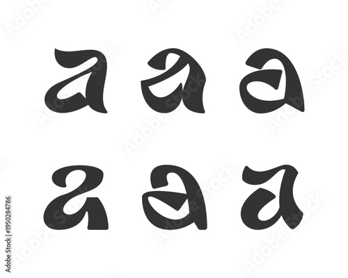 Set of creative monogram letter a logo