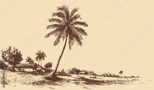 California palm tree, vector silhouette. This vector illustration can be used in any size you like for advertising, logos, and other work.