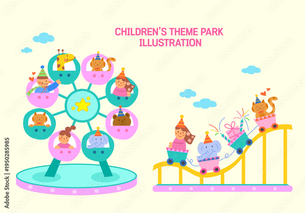 Fototapeta premium Children’s Theme Park Illustration