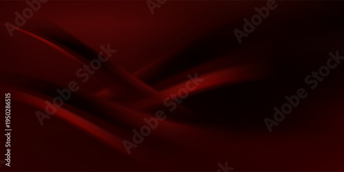 Luxury dark red abstract background with smooth flowing wave lines and deep shadows. Premium elegant silk texture or automotive carbon style design for high-end branding. vector illustration