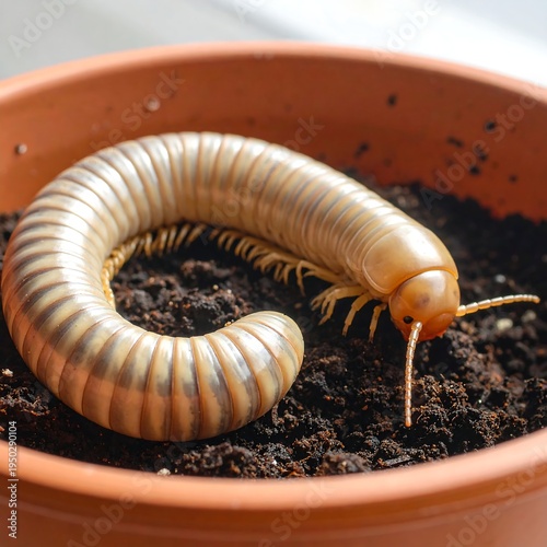 A millipede in a pot