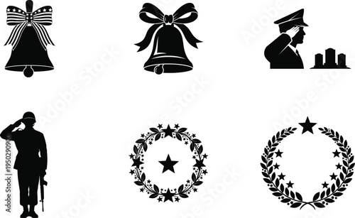 Memorial day tribute with patriotic symbols and military honors