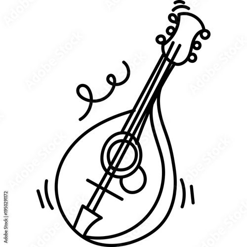 Doodle Mandolin Music Icon