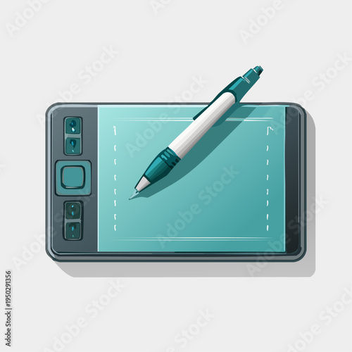 Digital drawing tablet with stylus pen