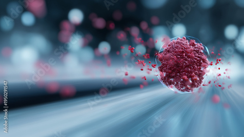 Liquid biopsy technology with circulating tumor DNA in digital bloodstream and AI mutation detection Scientific medical concept showing circulating tumor DNA fragments floating thr