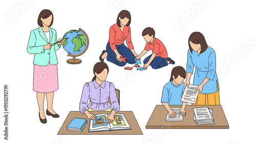 Childhood learning: Capturing a vivid illustration of the process of a student's educational life.