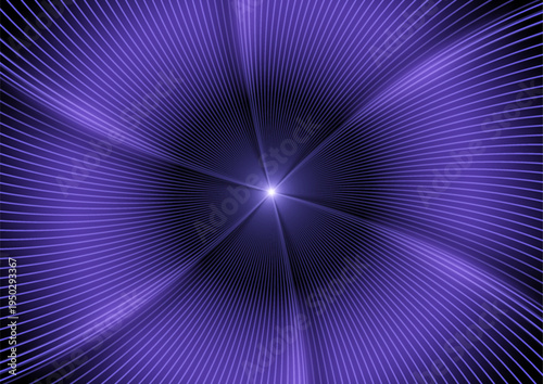 Violet neon laser spiral twisted lines abstract technology background. Futuristic glowing vector design