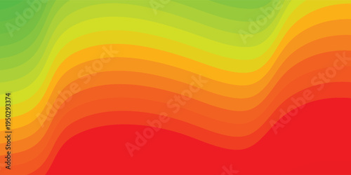 Abstract Gradient Waves of Green Yellow Orange and Red Colors.