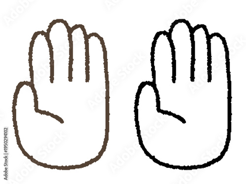 指をそろえた左手のパー