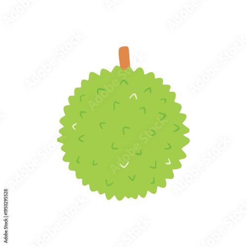 Green Durian Fruit Tropical Exotic Fruit Illustration