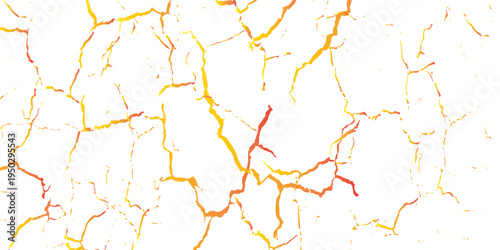 Cracked Earth Dry Ground Texture With Orange and Yellow Veins Abstract Drought Background