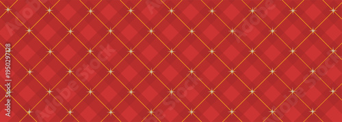 Christmas argyle seamless pattern with red diamond shapes.
