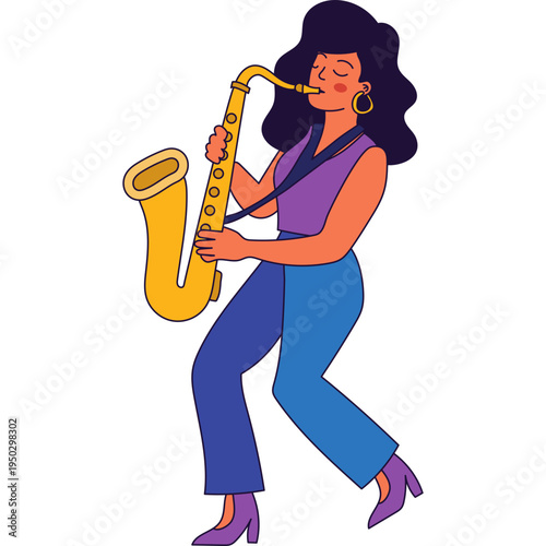 Woman Playing Saxophone