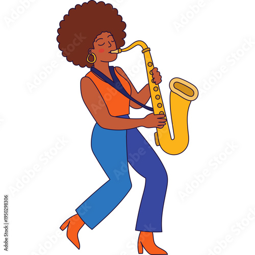 Woman Playing Saxophone
