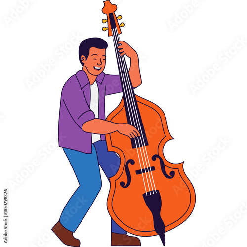 Man Playing Double Bass