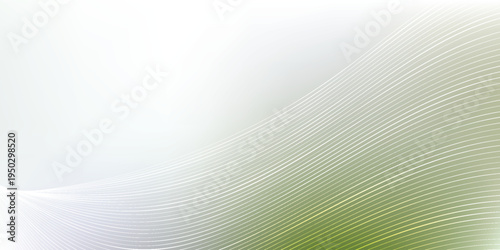 Abstract Green and White Feather Texture with Delicate Lines.
