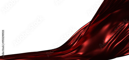 Abstract image of flowing red fabric with a satin sheen. Perfect for backgrounds, textures and luxury concepts.
