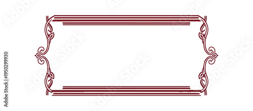 Decorative ornamental frame with copy space on black background