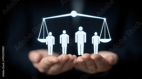 Justice balance symbolizing fairness in society legal context infographic dark tone conceptual view equity representation