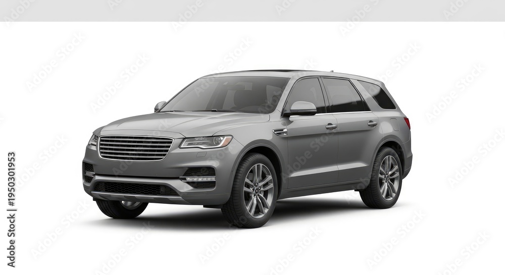 Obraz premium Modern Silver SUV - Sleek Design and Performance.