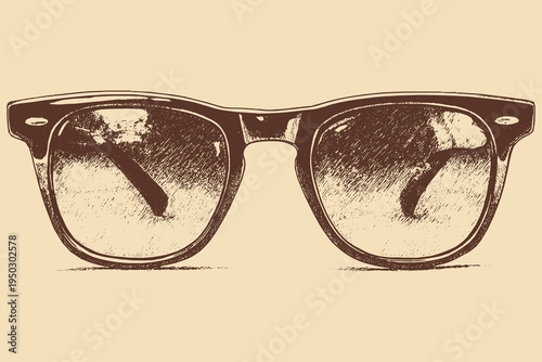 Retro Wayfarer sunglasses, vector icon. This vector illustration can be used in any size you like for advertising, logos, and other work.