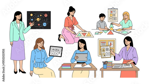 Teaching moments: Capturing educators and students in a variety of educational scenarios. Showcasing learning and instruction.