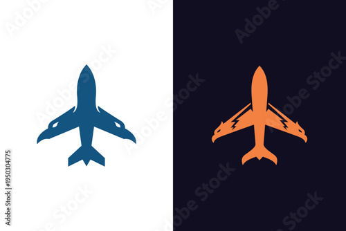 Eagle Airplane Logo Icon Design with Abstract Symmetrical Bird Wings Graphic Concept for Aviation Security, Delivery Business, and Airline Corporate Identity