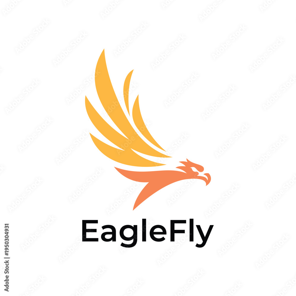 Obraz premium Eagle Bird Logo Icon Design with Abstract Flying Wings Graphic Concept for Delivery Business, Logistics Company, and Corporate Brand Identity