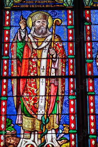 Saint Paternus Stained Glass Window, Vannes Saint Pierre Cathedral