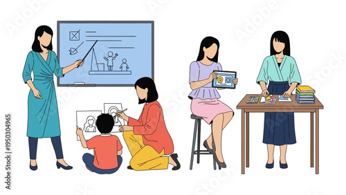 Enriching Minds: Teachers nurture young minds in a collaborative and inspiring educational environment. Their dedication, creativity, and interactive methods ignite a passion for learning in children.