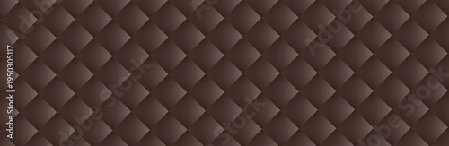 Brown upholstery. Geometric pattern. Stylish texture.
Luxury dark brown, light brown background. Vector illustration. Seamless luxury cushioned surface. Cover, poster, flyer. Business background.
