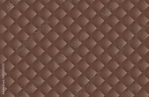 Brown upholstery. Geometric pattern. Stylish texture.
Luxury dark brown, light brown background. Vector illustration. Seamless luxury cushioned surface. Cover, poster, flyer. Business background.
