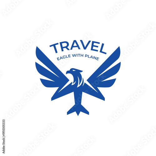 Eagle Plane Logo Icon Design with Abstract Jet Flight Graphic Concept for Travel Agency, Aviation Business, and Airline Company Identity