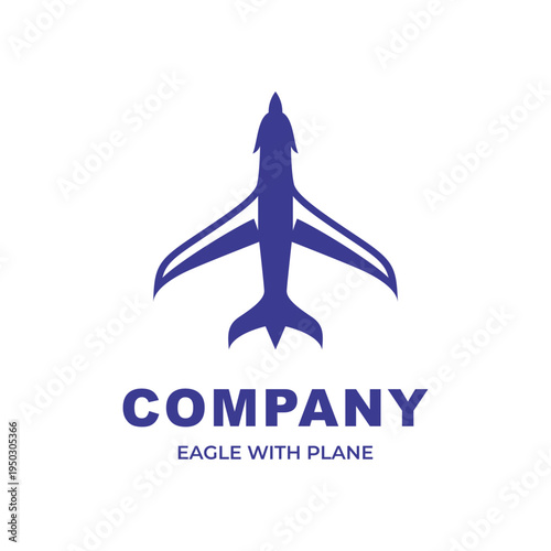 Eagle Plane Logo Icon Design with Abstract Jet Flight Graphic Concept for Travel Agency, Aviation Business, and Airline Company Identity