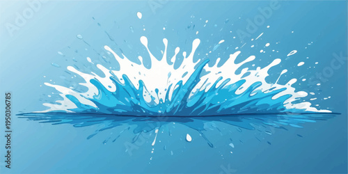 Abstract blue water splash background with bubbles and light underwater effect