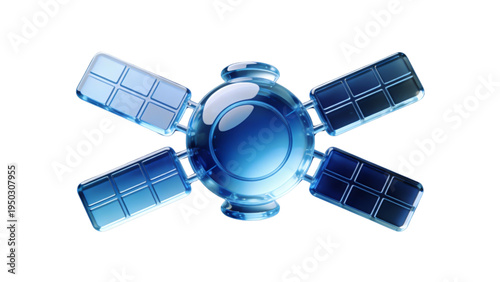 Advanced space satellite technology illustration, telecommunications and orbital research