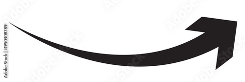 Long curve arrow icon. Curved arrow icon isolated on white background. Long curve arrow icon vector illustration. EPS 10