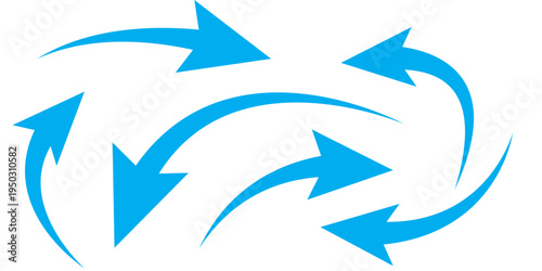 Set long blue curve arrow icon vector . blue curve arrow icon set. long arrow icon set. Set of curved arrows isolated on white background. with white background EPS10