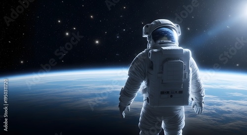 Astronaut in Space Exploring the Galaxy.