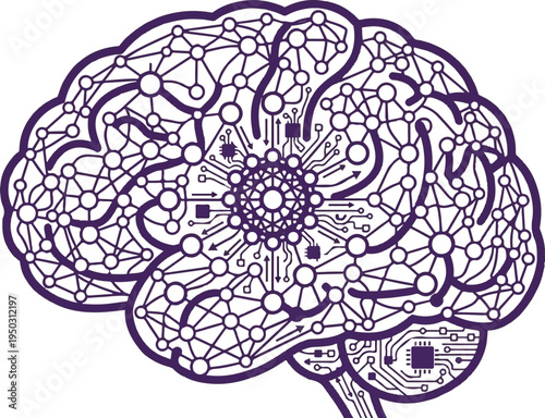 Best SEO Optimized Artificial Intelligence Brain with Neural Network and Circuit Board Connectivity