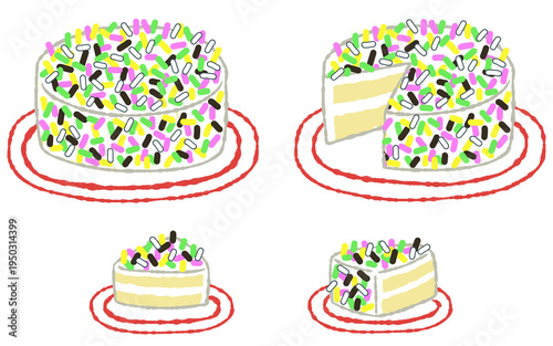 手描きでラフなカラースプレーケーキ