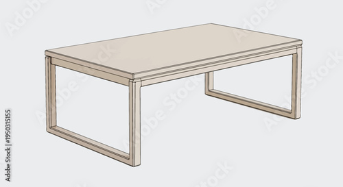 Elegant rectangular wooden coffee table with clean lines and a contemporary minimalist design, perfect for modern living spaces