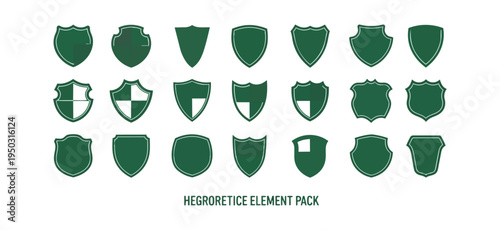 Shield shapes collection vector graphics for design elements