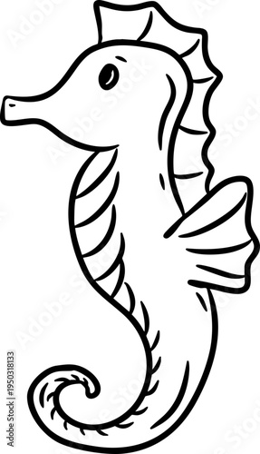 Hand Drawn Seahorse Illustration