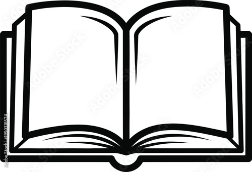 An illustration of an open book with blank pages