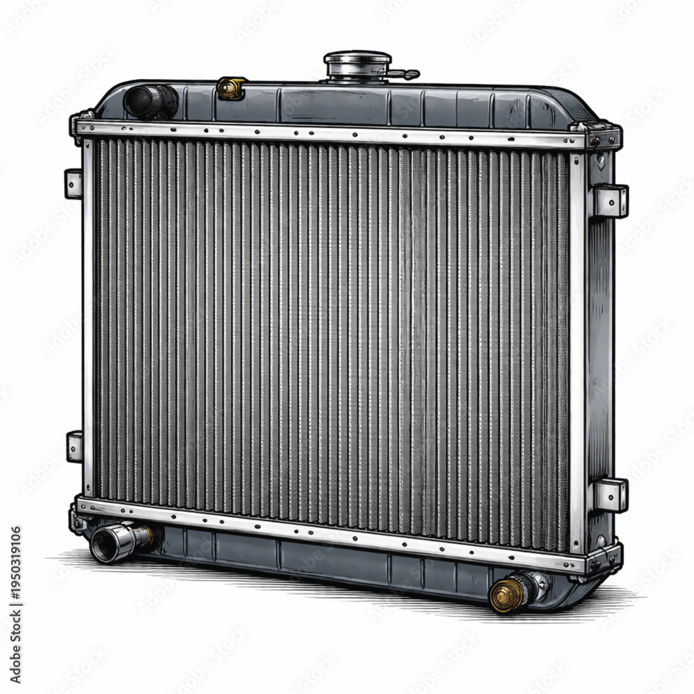 Fototapeta premium radiator icon white background.